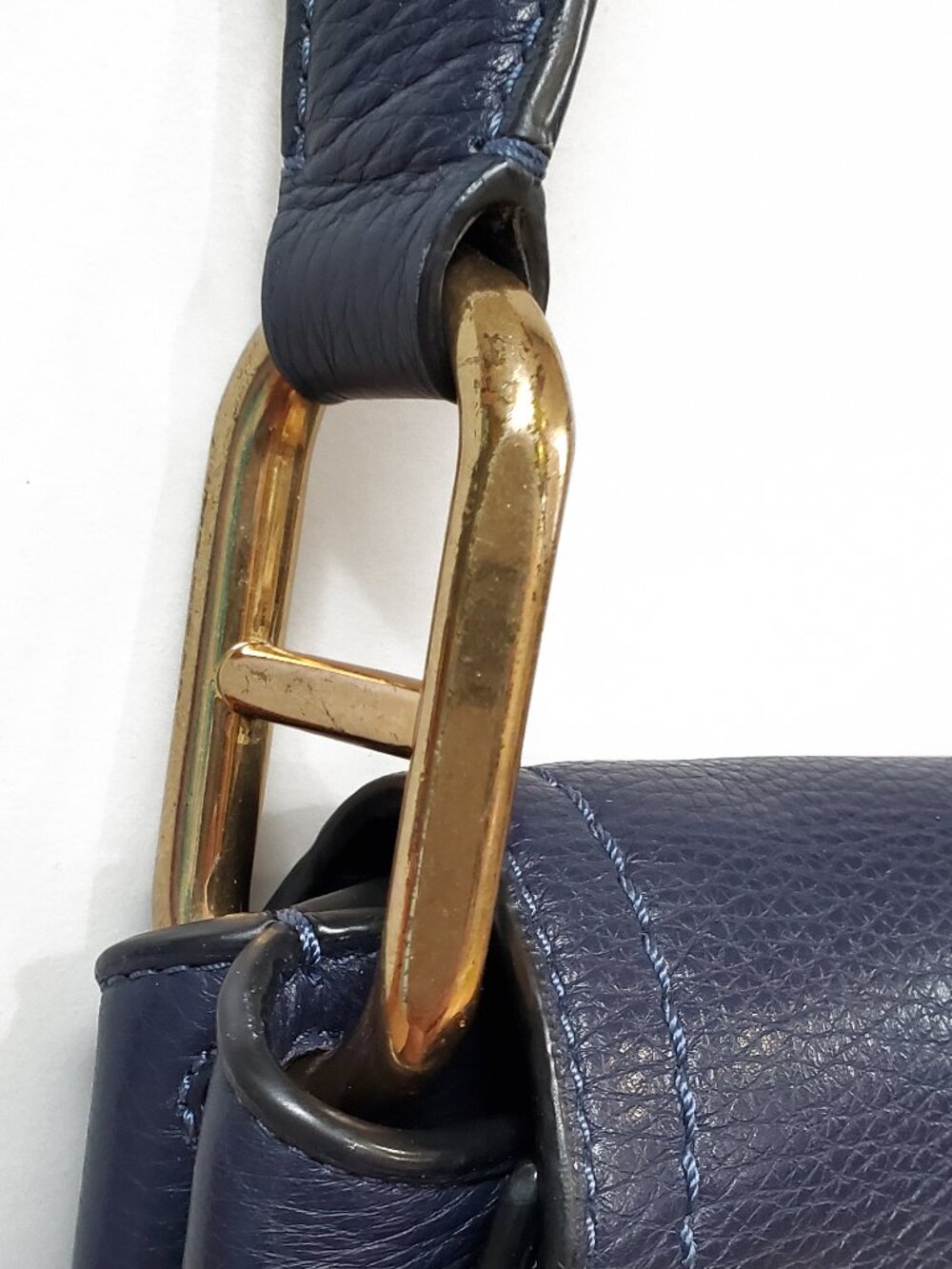 Marc Jacobs Maverick Large Saddle Shoulder Bag in Navy Blue Leather - Picture 6 of 13